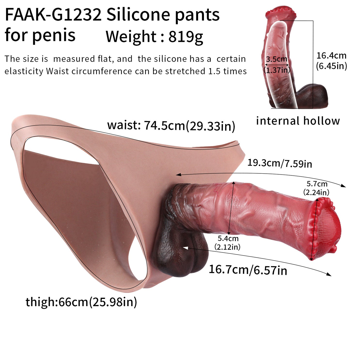 Feuerroter Pferde-Umschnalldildo mit Slip – Premium Strap-On, Umlege-Dildo & Umschnall-Penis für Lesben, Paare & bei Erektionsstörungen