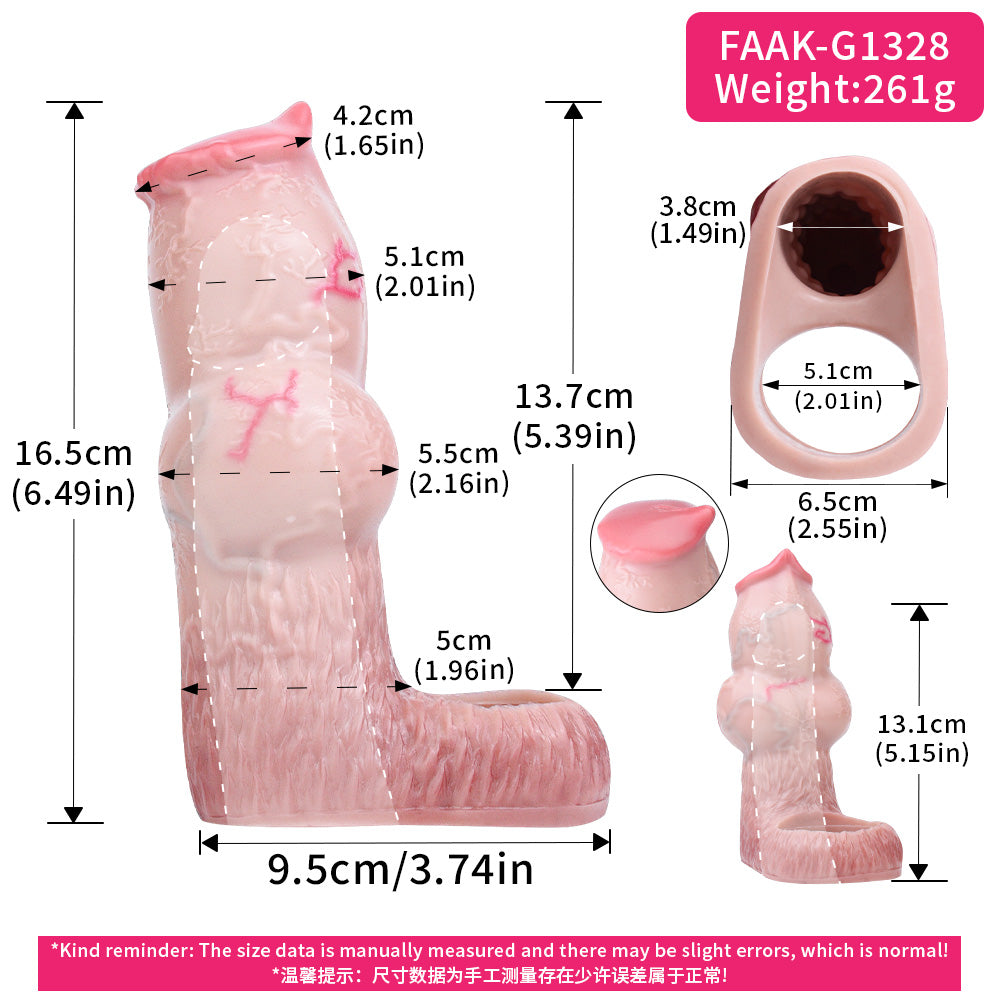 Animal Inspired Silicone Sleeve - Creative Design Open-Ended Penis Cover