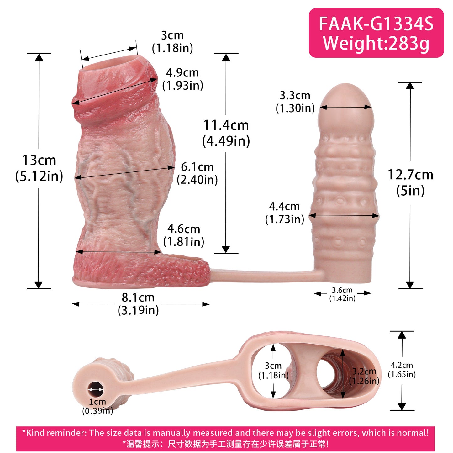 Ultimativer 2-in-1 Doppelstimulator: Hautfarbener Penis Sleeve & Butt Plug für Paare