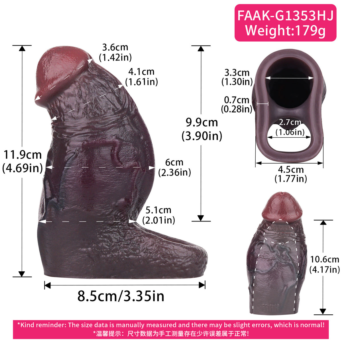 Gaine pénienne profilée – Housse pénienne réaliste en silicone avec anneau de fixation pour des moments à deux