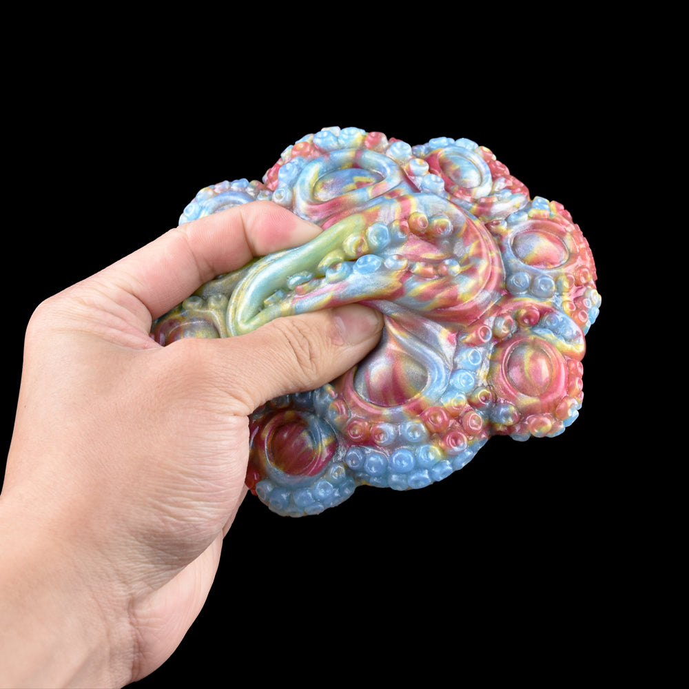 Octopus Grinder Sex Toy | Platinum Silicone Sexually Grinding Pad with Tentacle Sucker Landscape & Tie-Dye