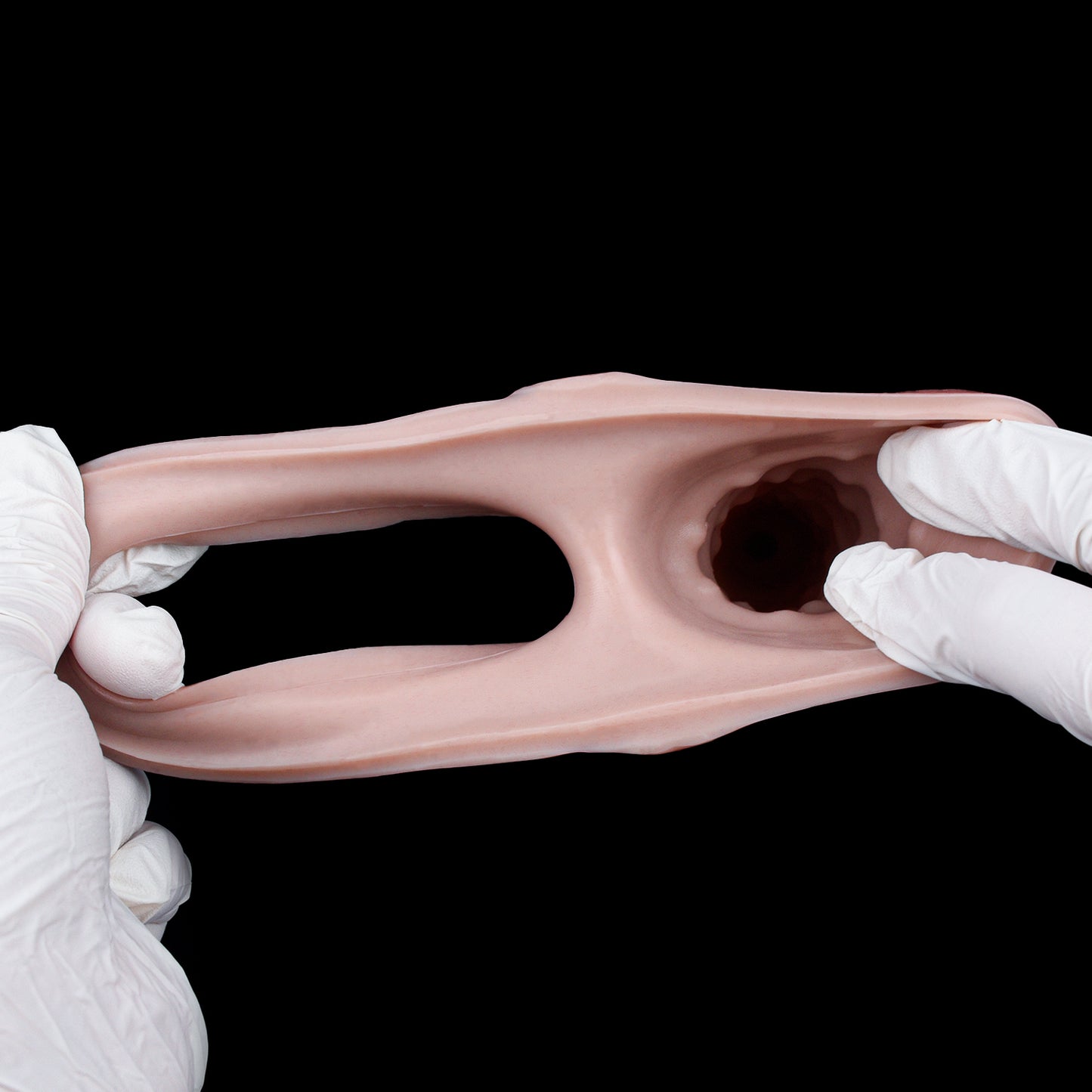 Realistic Silicone Penis Sleeve Platinum Silicone - Stretchable Textured Sleeve with 3D Vein Structure and U-Shaped Base