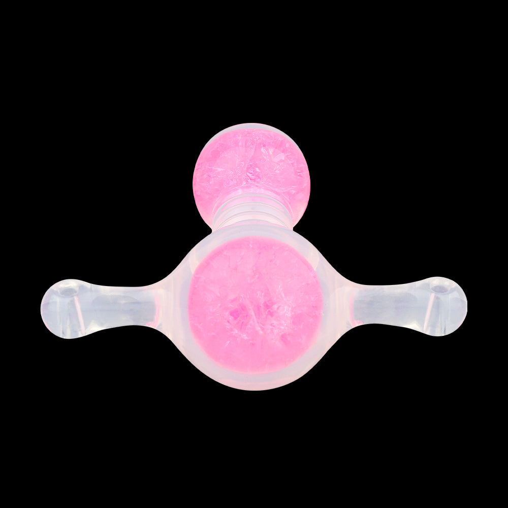 Kristall-Kugel Ball Gag | Platinum Silicone Crystal Mouth Gag mit Crushed-Ice-Kristallkern