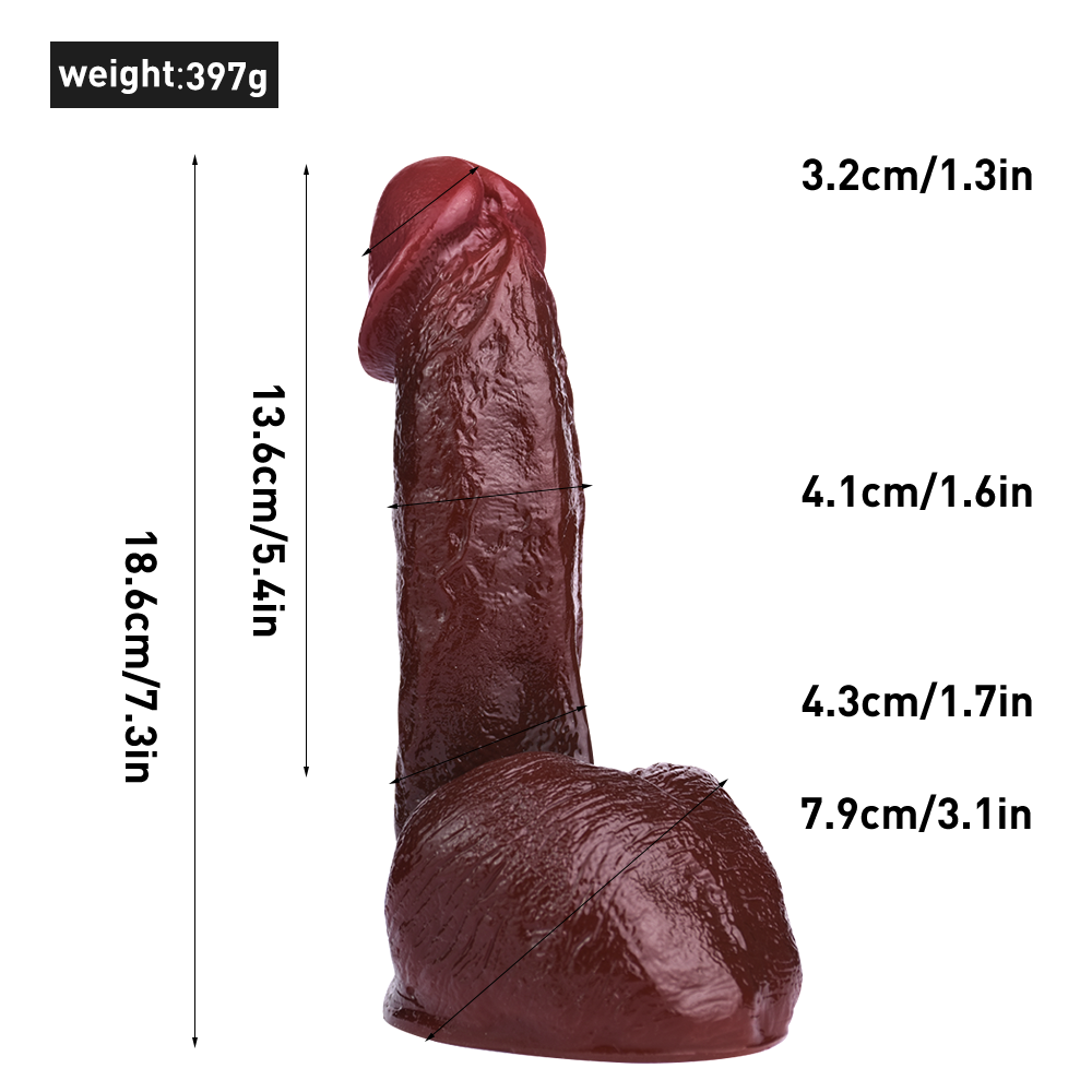 Pure Desire: The Anatomical Masterclass Dildo in Wine Red (incl. Suction Cup)
