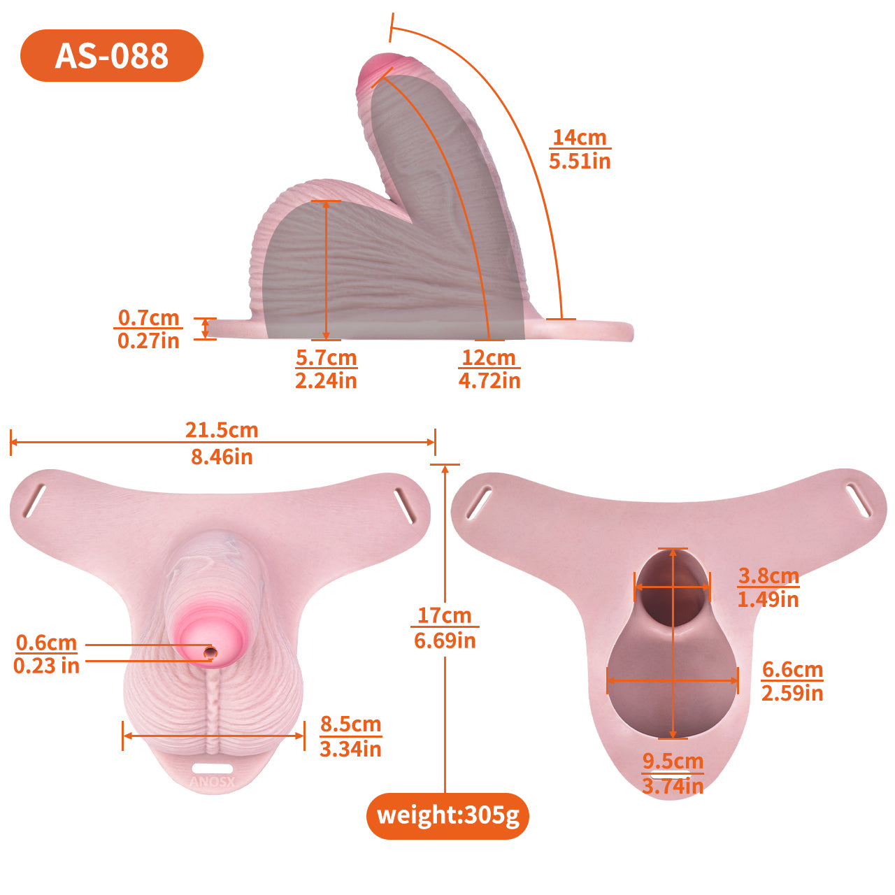 Peniskäfig mit Vorhaut & Spiralfalten – Babyrosa, Harnöffnung & Zwei Harness-Varianten aus Platin-Silikon