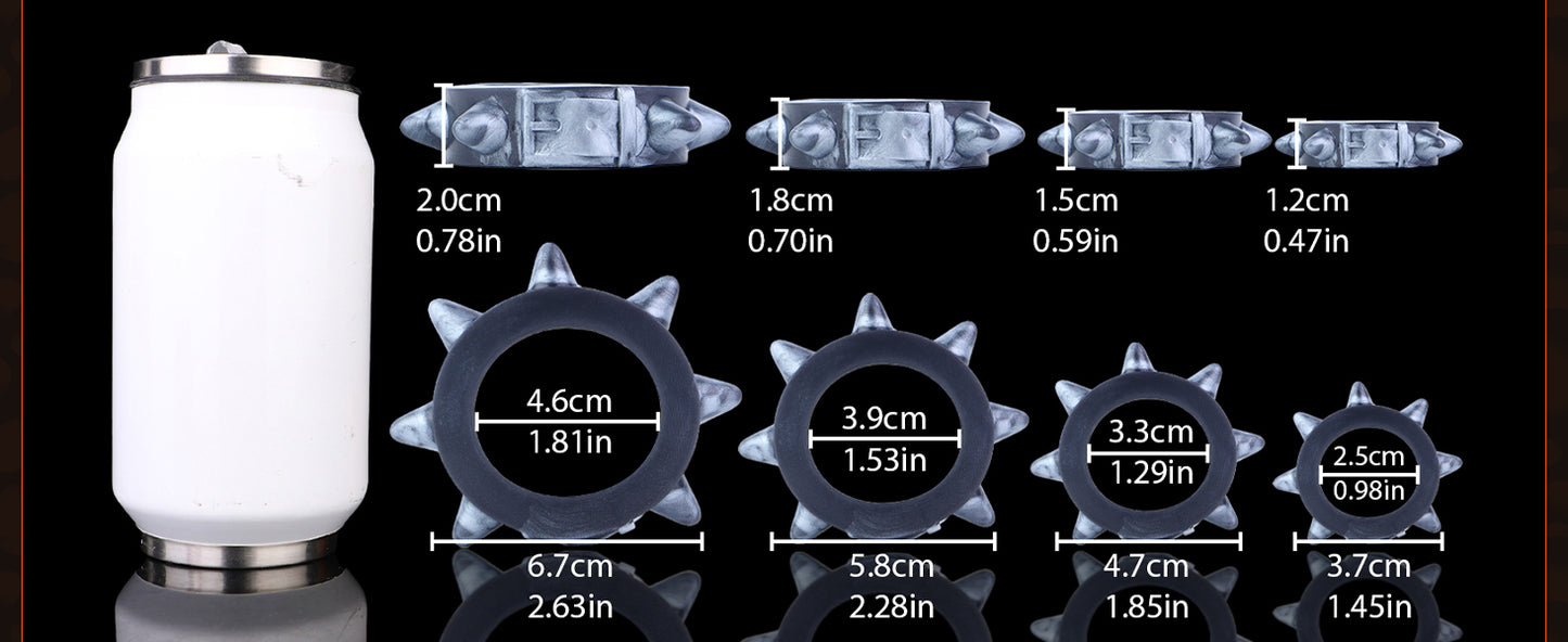 Gotischer Spike Penisring aus Platin-Silikon – Penus Ring mit Stachel-Design für intensive sensorische Erlebnisse
