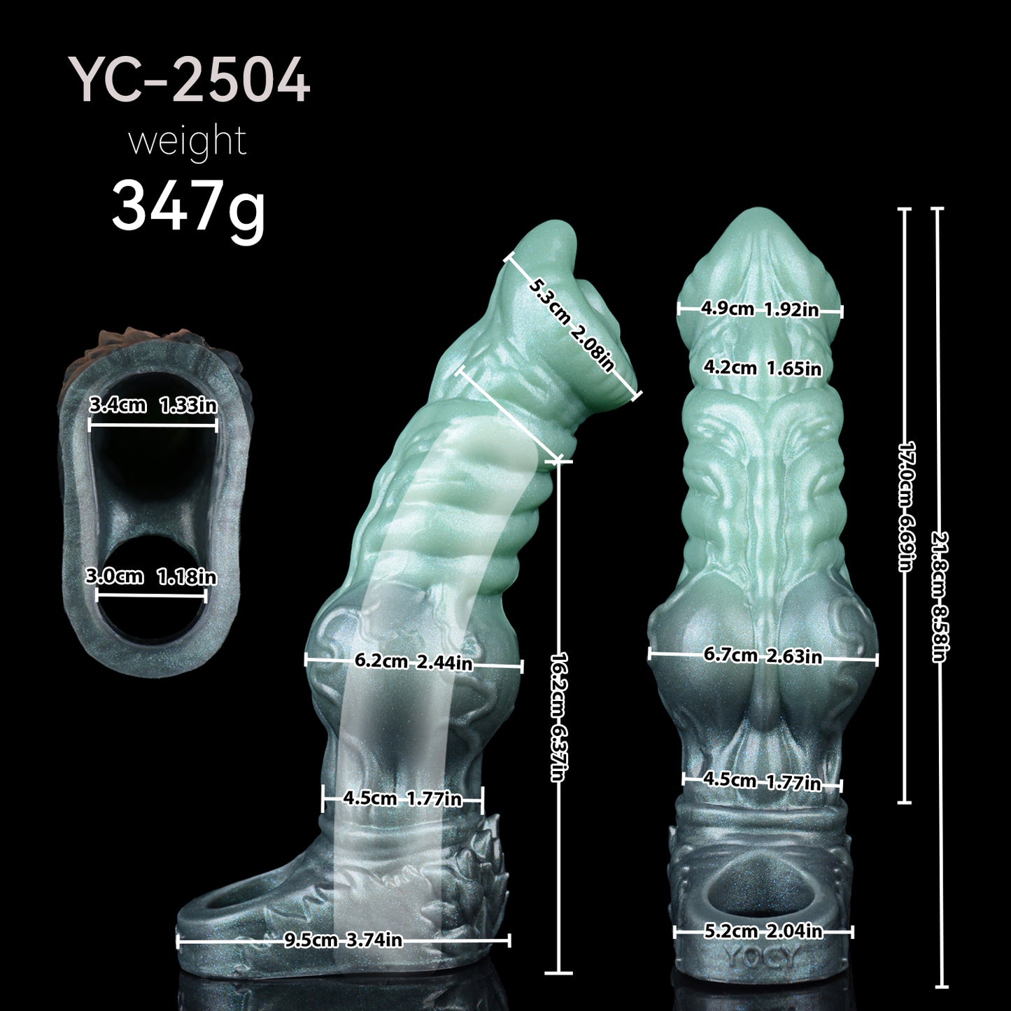 Venomous Jade – Platinum Silicone Spiral Penis Sleeve with Testicle Ring