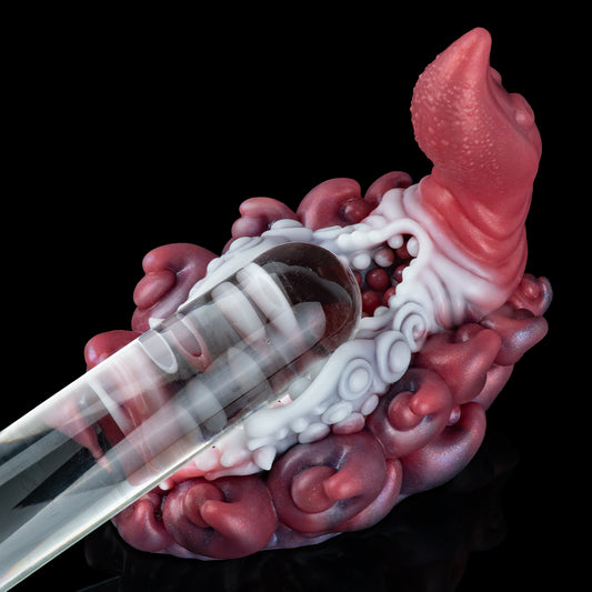 Tiefsee-Tentakel Grinding Toy – Ferngesteuerter Premium-Masturbator & Dildo in Karmesinrot