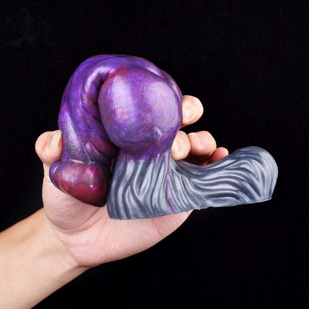 Penis Sleeve with Spiral Ribbed Structure & Vacuum Seal Zone – Biomechanical Phallus Sheath in Nebula Violet
