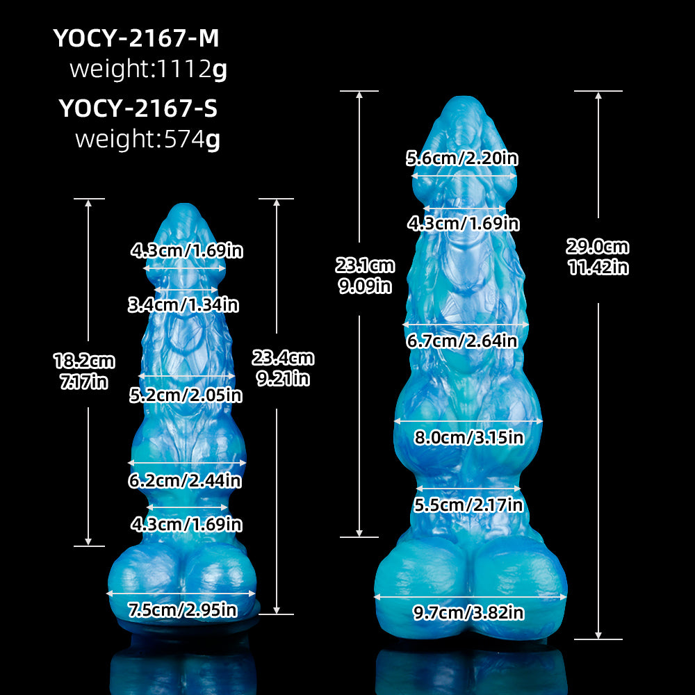 Squirt Dildo Eisblau – Fantasy-Schaft aus Platin-Silikon mit Ejakulationsfunktion | SilikonLust