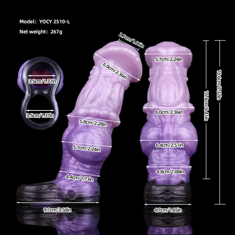 Ätherischer Amethyst Platinum Silicone Packer – Fantasy Dildo mit Saugnapf für avant-garde Körperästhetik und sensorische Tiefe