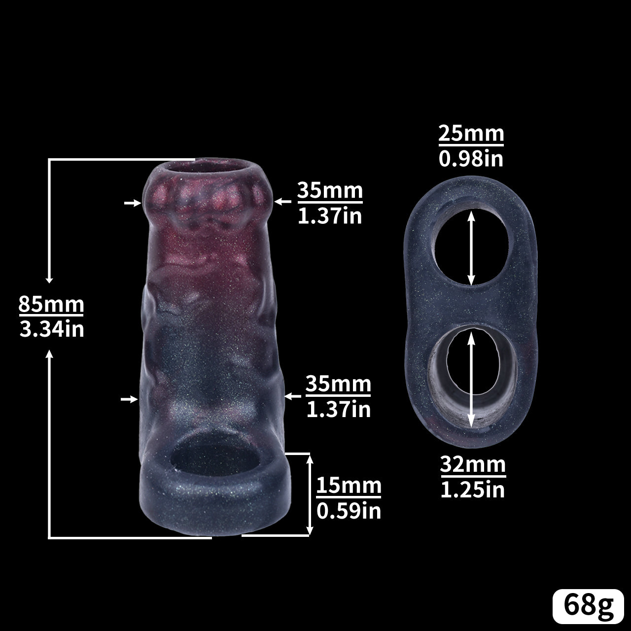 Mystische Galaxie Penis Sleeve mit Hodenring – Offene Penis-Manschette für Längere Ausdauer, Intensives Liebesspiel & Paar-Erotik