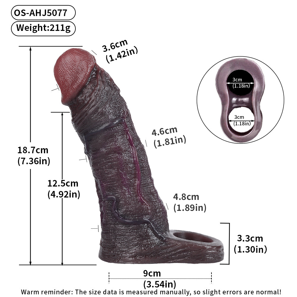 Geometrischer Realistischer Penis Sleeve | Platinum Silicone Penis Sleeve mit Architektonischer Volumenstruktur