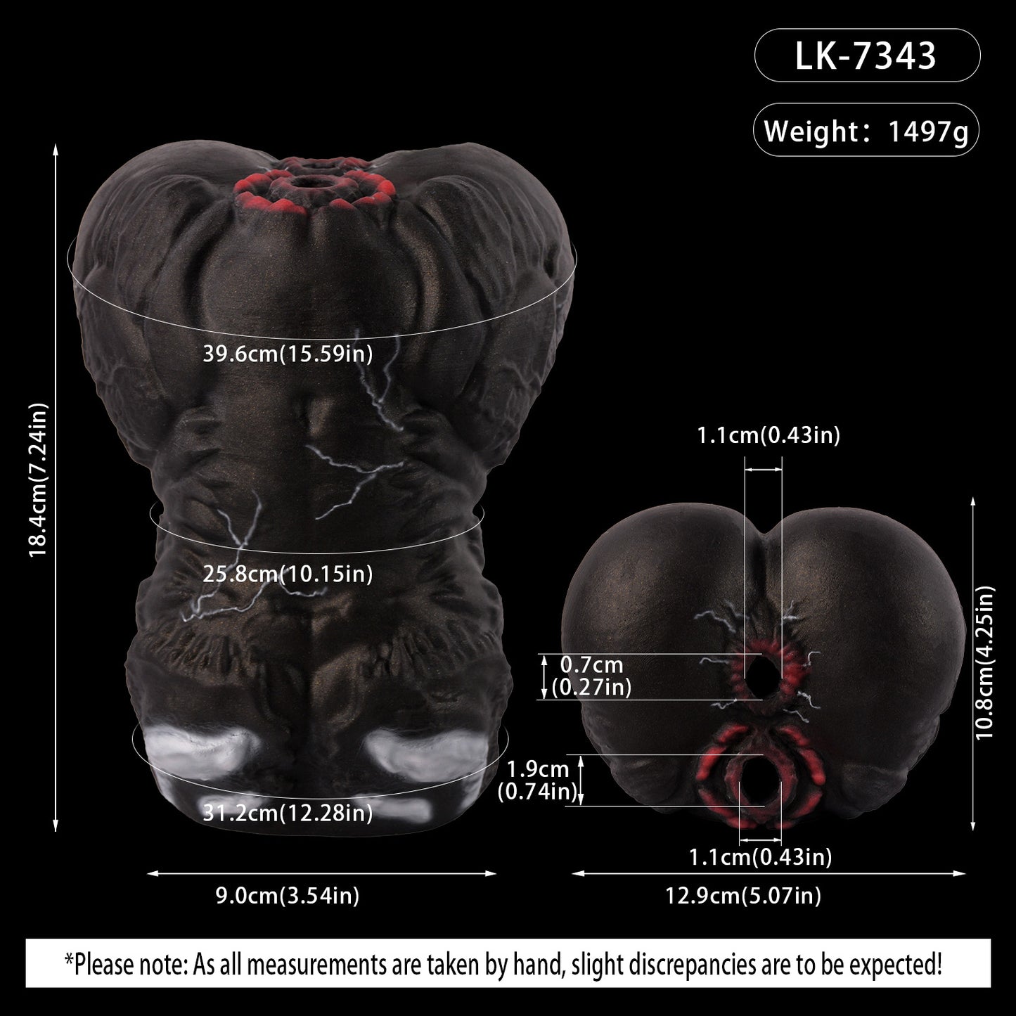 Alien Symbiont Pocket Pussy | Schwarzer Doppelkanal-Masturbator mit Fantasy-Textur | Sci-Fi Sexspielzeug für Männer