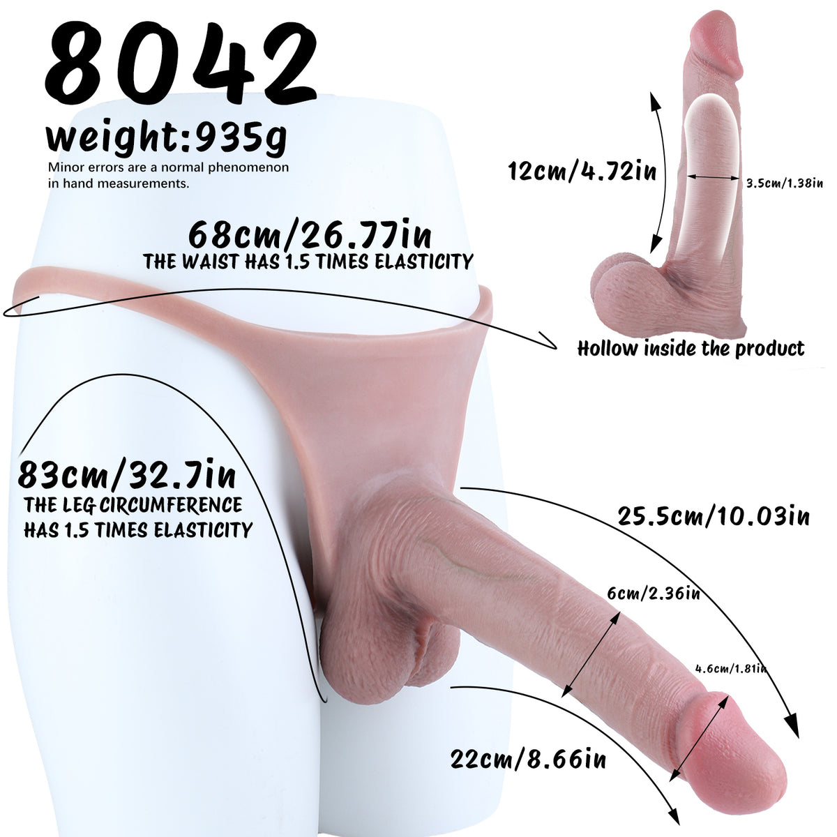 Tanga Penis Sleeve Naturhaut – Anatomische Peniserweiterung mit Doppel-U-Tragesystem, Granulat-Hodensack, abnehmbarem Fixierring & unsichtbarer Rückseite aus Platin-Silikon
