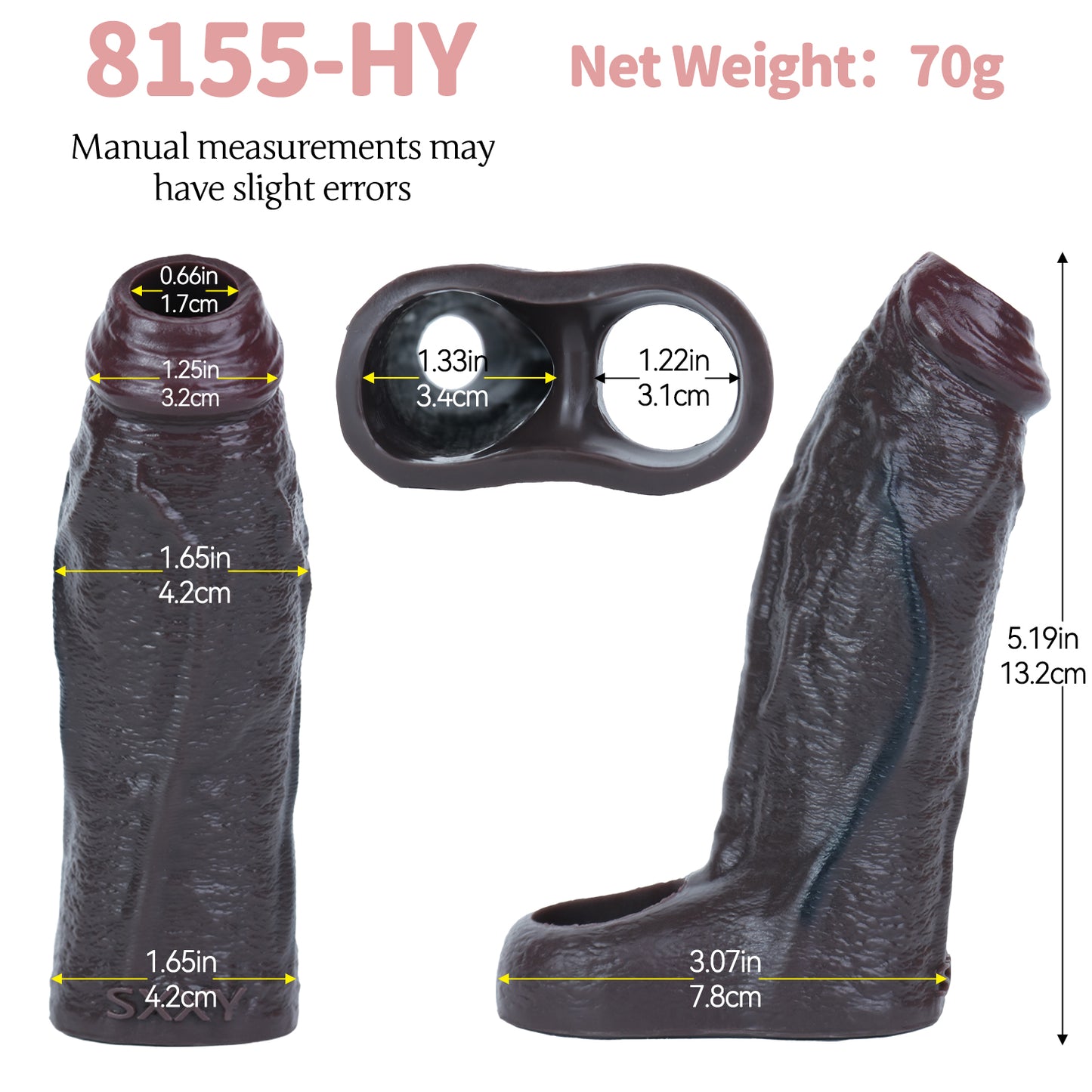 Obsidian Black Soft Silicone Cock Sheath – Realistic Skin Texture Sleeve with Lock Ring for Visually Dominant Men's Enhancement