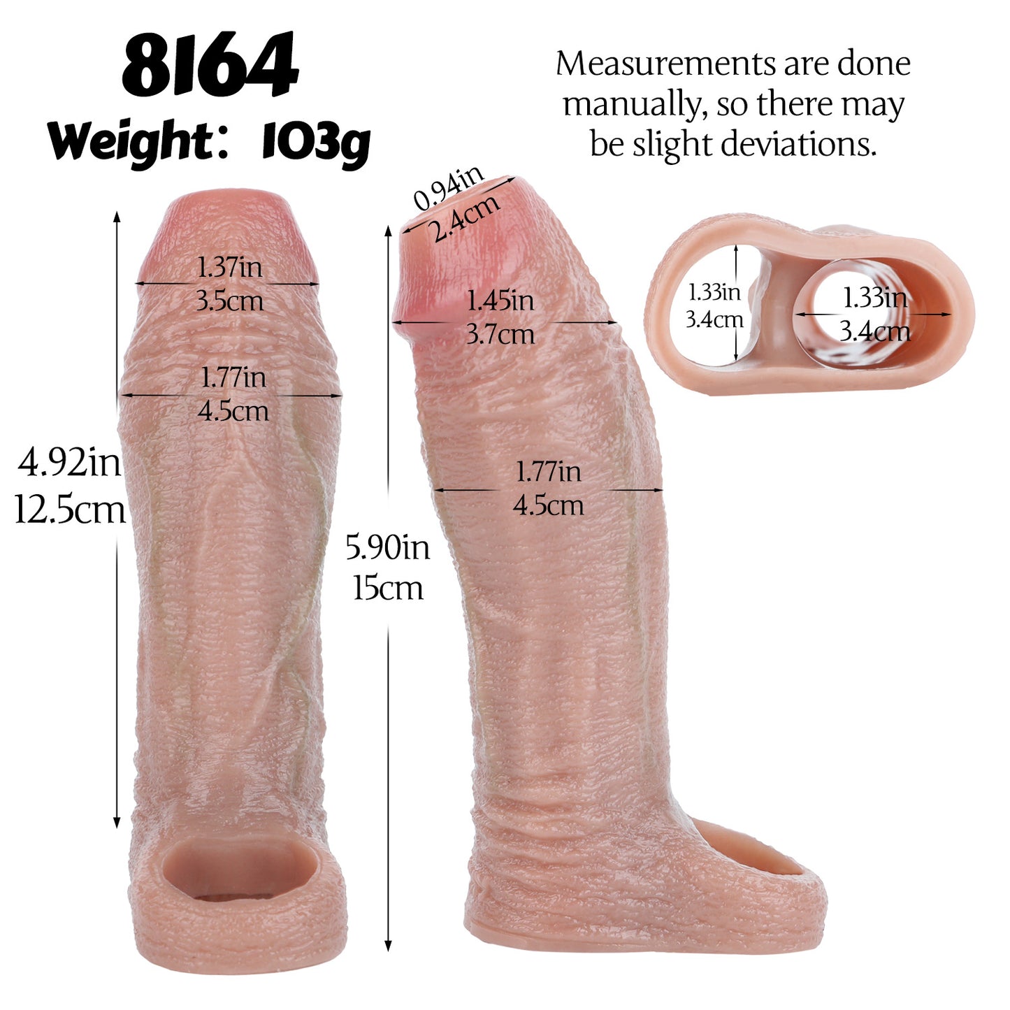Realistischer Penis Sleeve aus Platin-Silikon mit komfortabler Fixierung und natürlicher Struktur