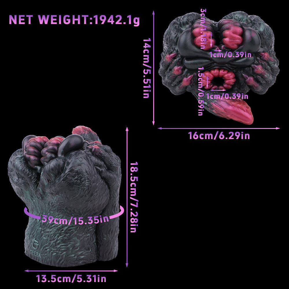 Alien Fantasy Masturbator Platinum Silicone - Immersive Dual-Channel Stroker with Creature Texture and Tight Grip Opening