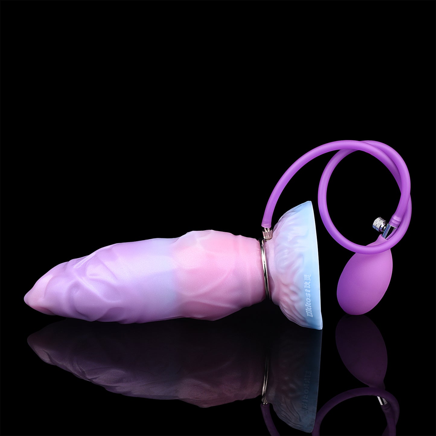 Inflatable Fantasy Dildo Silikon - Aufblasbarer Fantasy Dildo Mechanische Geometrie Vulkankrater-Saugnapf Lila Aurora