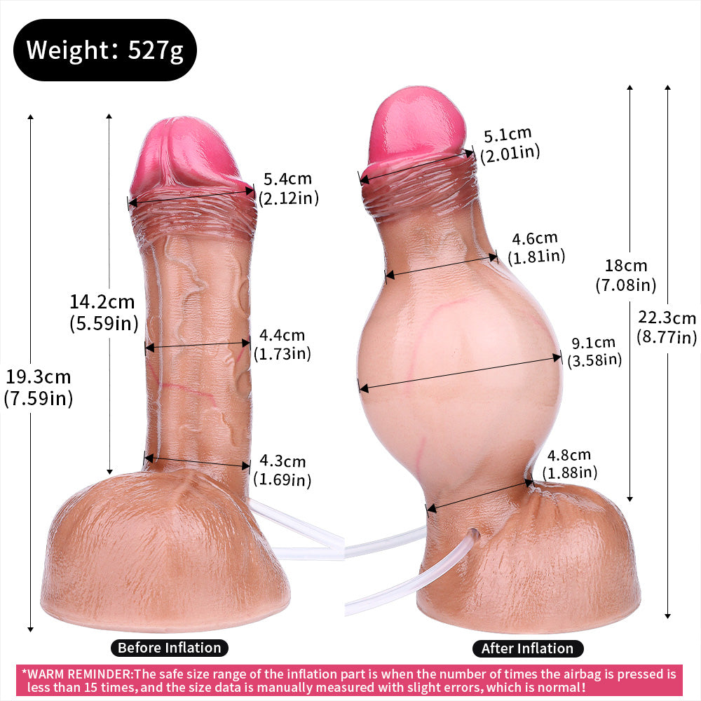 Huge Dildo Aufpumpbar – Exaggerated Venen-Relief, Kugel-Expansion & 100ml Squirt | Platin-Silikon | SilikonLust