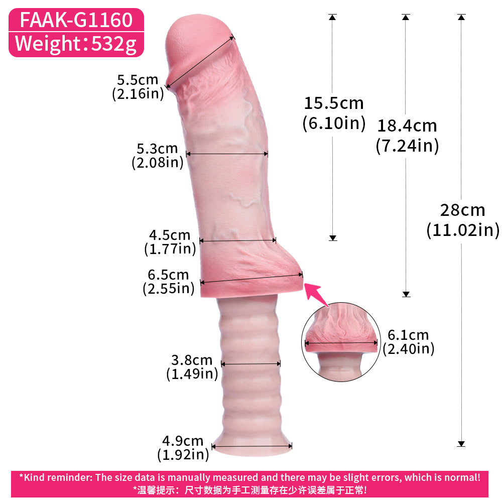 Realistic Dildo – Skin Tone & Rose | Handle with Suction Cup