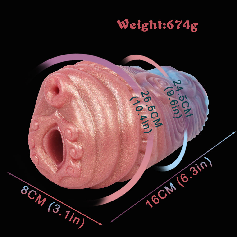 Organic Dual Channel Masturbator – Alien Fantasy Stroker made of Platinum Silicone with Two Entry Channels for Intense Solo Stimulation
