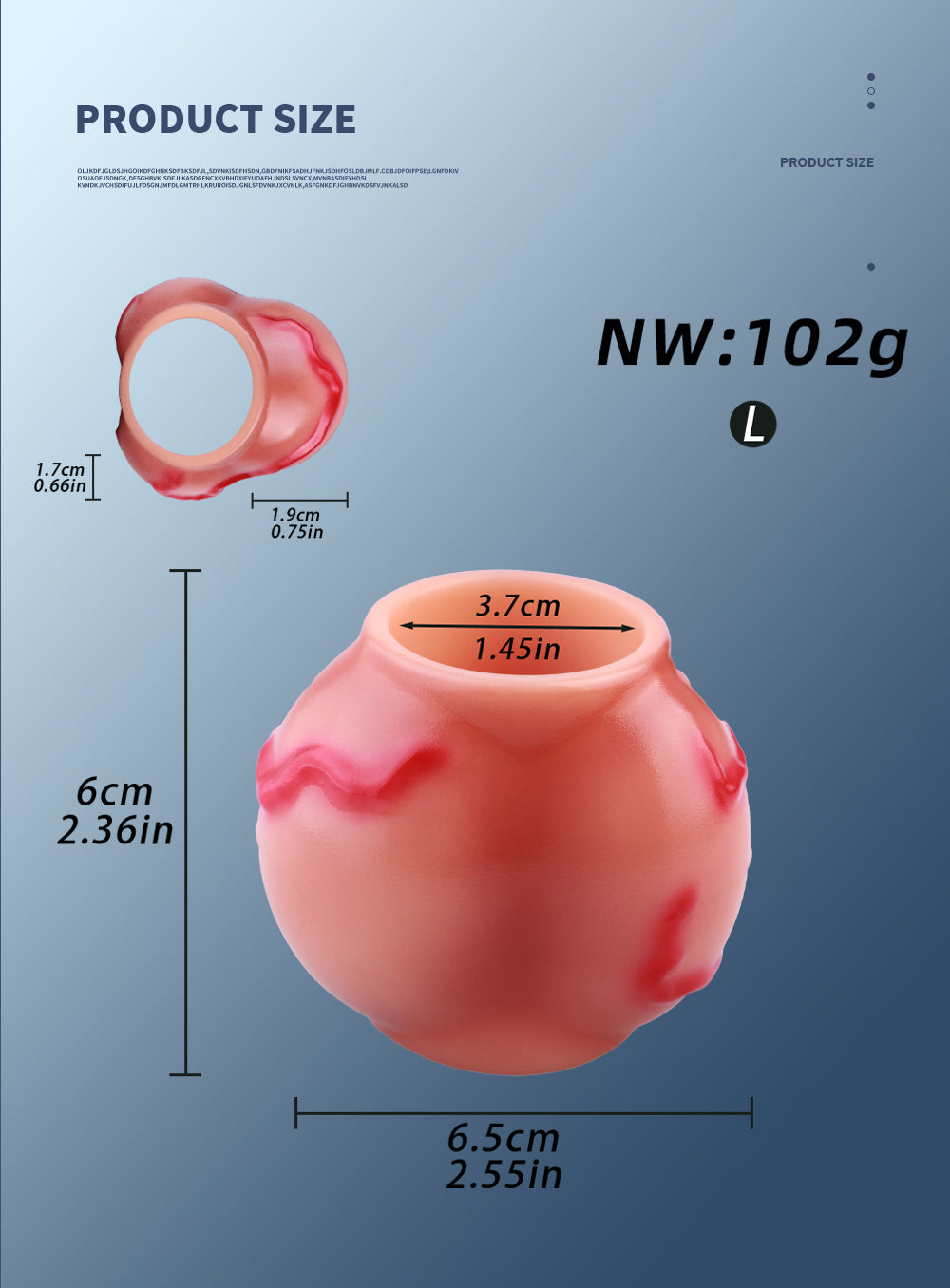 Crimson Dog Bite Mini Penis Sleeve Platinum Silicone - Compact Knot Ring fuer Erektion und diskrete Vergroesserung