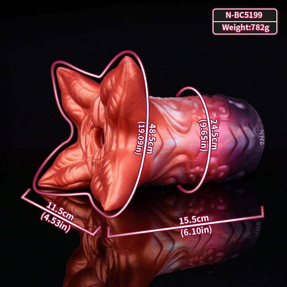 Fantasy Male Masturbator "Alien-Blüte": Kupfer & Lila Perlglanz – Intensives Toy für kosmische Solo-Abenteuer