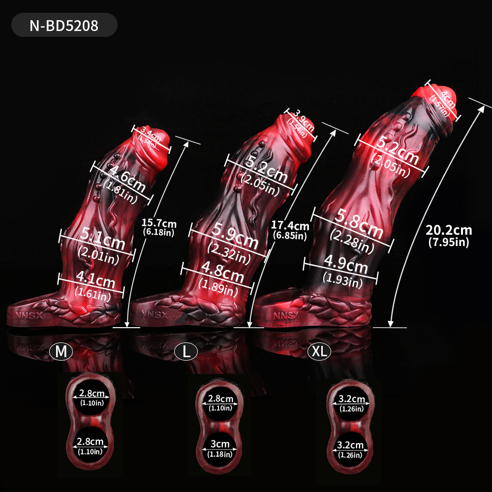 Penis Sleeve with Vein Relief & Lava Aesthetic – Textured Extension in a Bestial Design