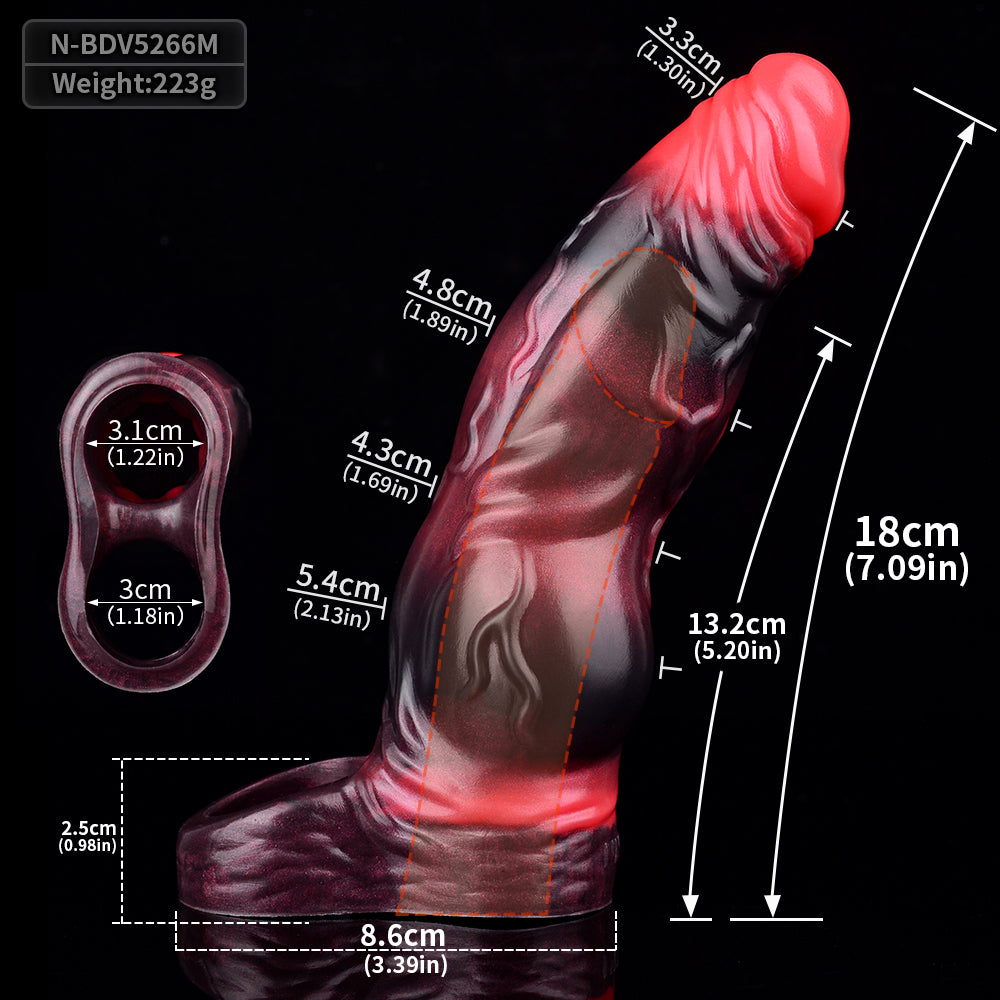 Large Penis Sleeve with Head Vibration – Massive Penis Extension Made of Platinum Silicone