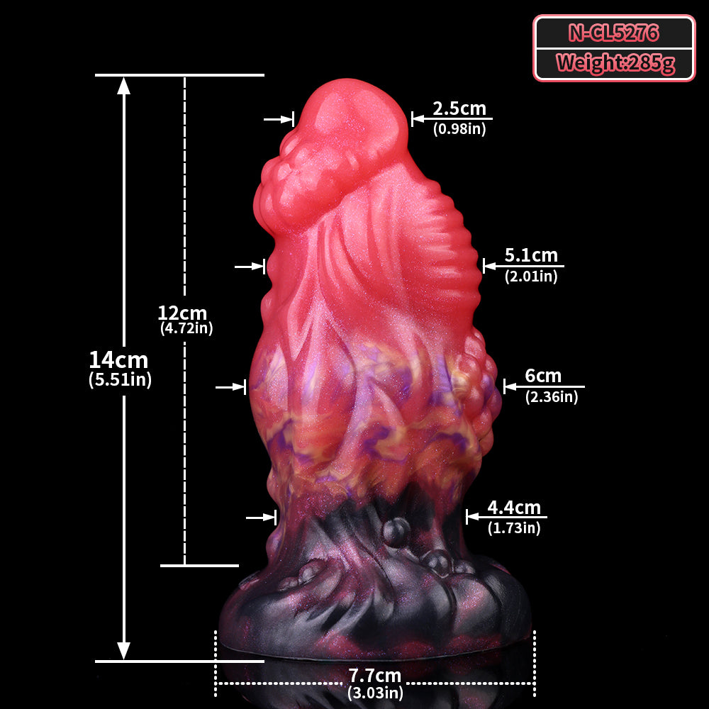 Fantasy Creature Anal Dildo - Traubenknoten Kopf | Tentakel Basis Rot-Violett Platin