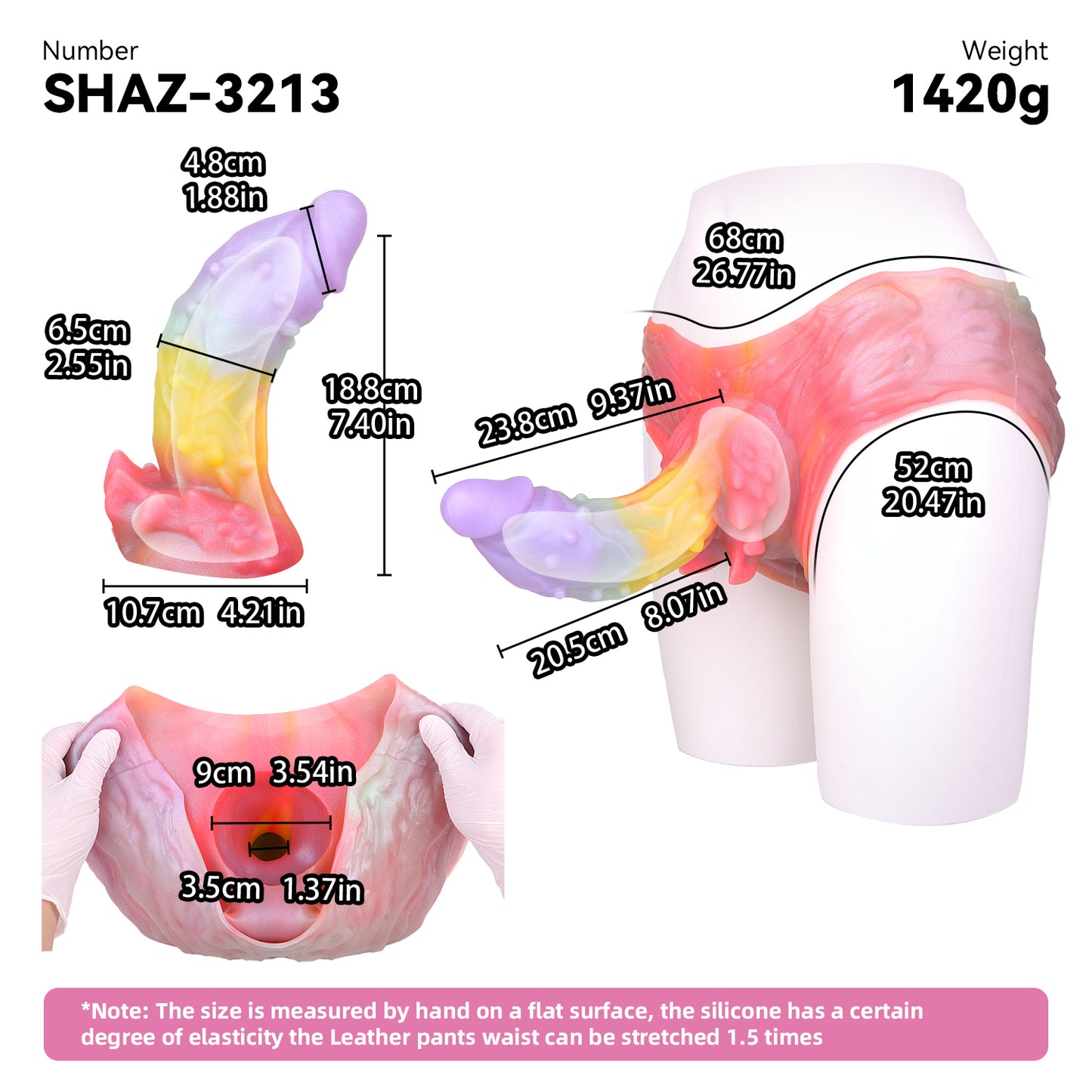Rainbow Fantasy Alien Penis Sleeve Wearable - Fünf-Farben Macaron | Kugelnoppen Fantasy Strap
