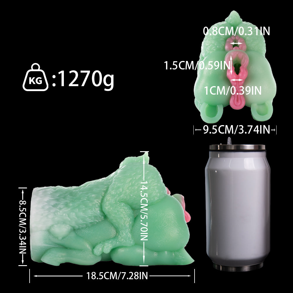 Exotische Furry Pocket Pussy mit Doppel-Arsch – Minzgrüner Monster-Girl Stroker (Hase & Pferd)