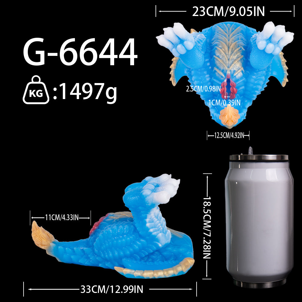 Fantasy Drachen Sexpuppen aus Platin-Silikon – Himmelblaue Schuppenoptik mit kreativen Fantasy-Details