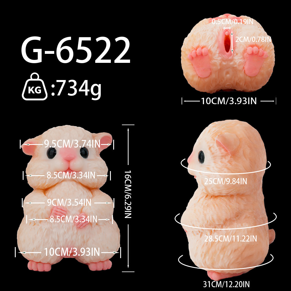 Cute Hamster Platinum Liquid Silicone Masturbator: Discreet Sex Doll & Nightstand Decor Highlight