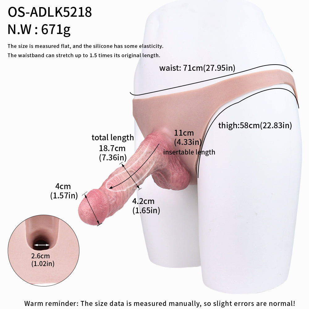 Premium Penis Sleeve Natural & Irresistible – Anatomical Large Size Sleeve in Soft Flaccid State with Micro-textured Shaft and Silicone Brief
