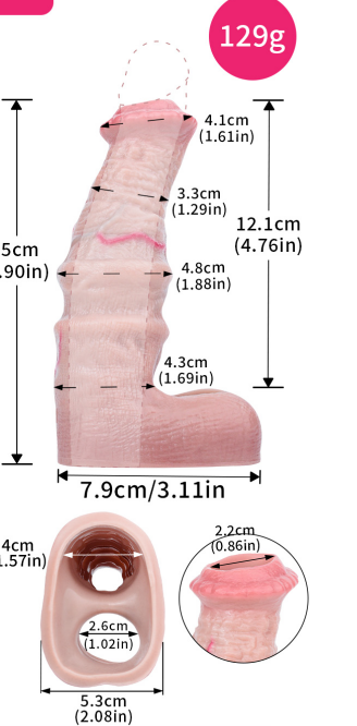 Smooth Texture Penis Sleeve Platinum Silicone - Comfortable Male Sleeve with Muscle Ring