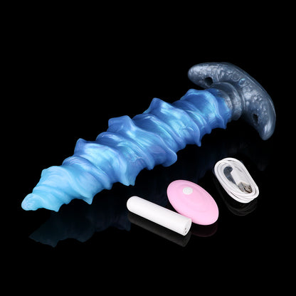 Abyssales Ozean Fantasy Dildo - Spiralrippe Kegelschaft Perlmutt Harness-Set for Surreale Tiefendominanz