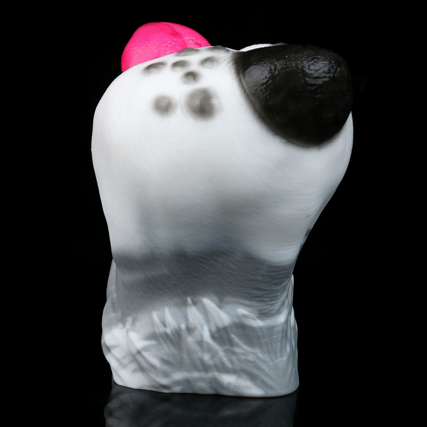 Pocket Pussy Dalmatiner-Hundemaul – Schwarze Nase, Graue Flecken, Pinke Zunge & Spiralkanal aus Platin-Silikon