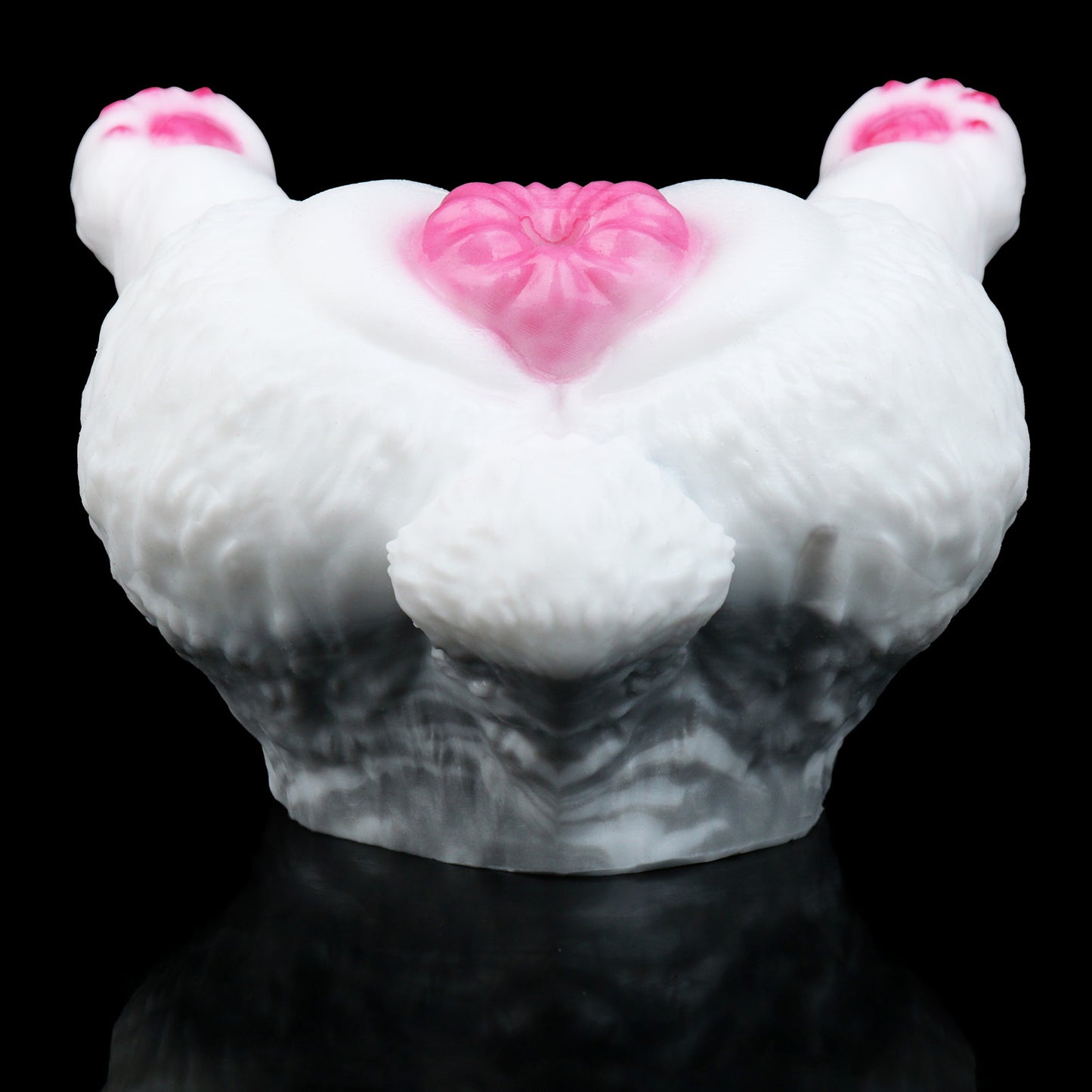 Schneehase Sexpuppe Halbkörper – Reinweiß & Tintenwolken, Rosenrosa Hasenbeine & Doppelkanal aus Platin-Silikon