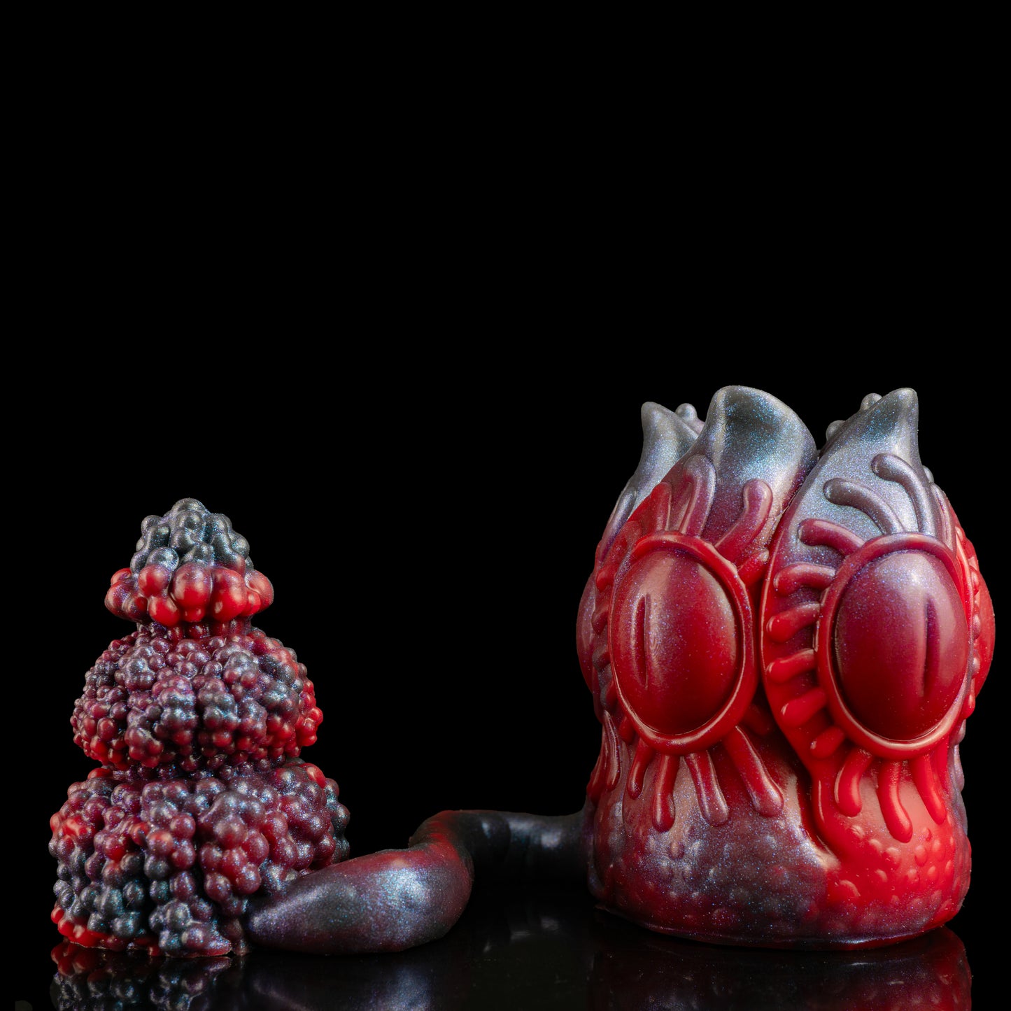 Alien Fantasy Anal Plug – Karmesinrot & Schimmerndes Monster Masturbator-Set mit Noppen für intensives Solo-Play