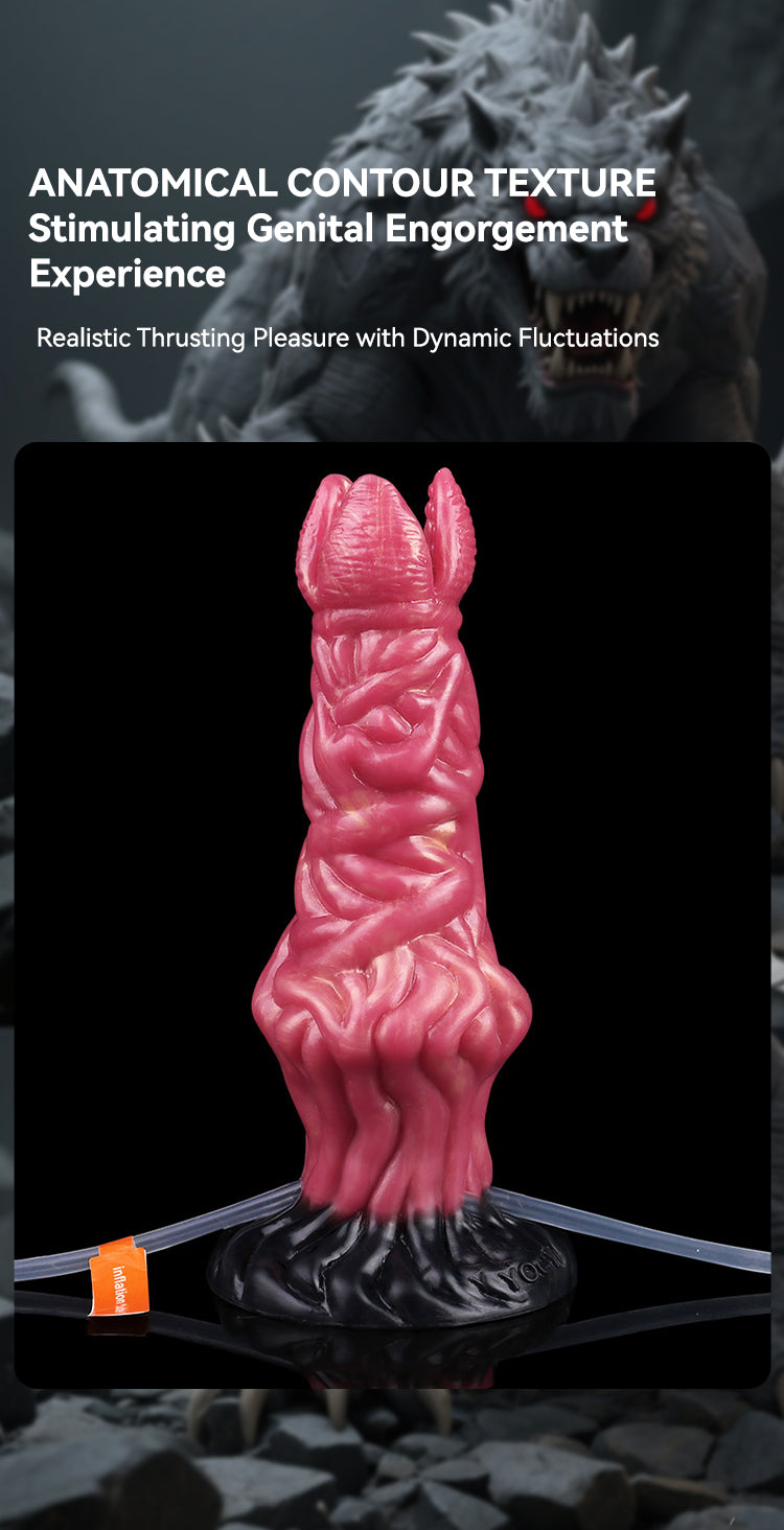 Fantasy Dildo Fork Tip – Inflatable, Squirt & Muscle Bundle Texture | SiliconeLust