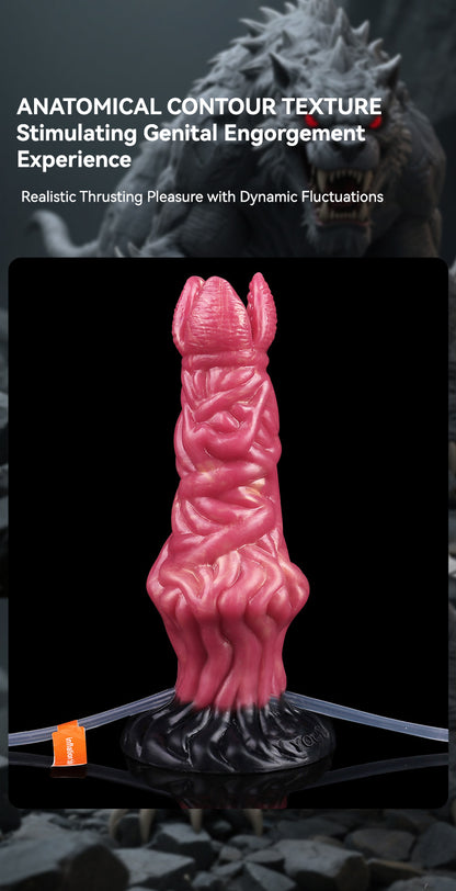 Fantasy Dildo Fork Tip – Inflatable, Squirt & Muscle Bundle Texture | SiliconeLust