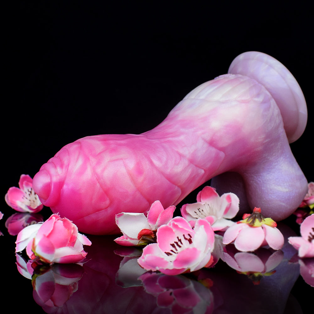 Curved Premium Silicone Dildo | Soft Silicone Fantasy Dildo with Layered-Dome Glans,
