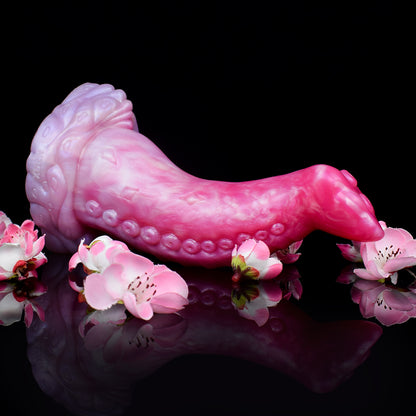 Octopus Tentacle Anal Dildo | Platinum Silicone Fantasy Dildo with Sucker Row & Octopus Crown Base