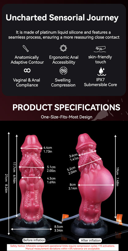 Creature Dildo Scale Pattern – Inflatable Knot & Squirt | SilikonLust
