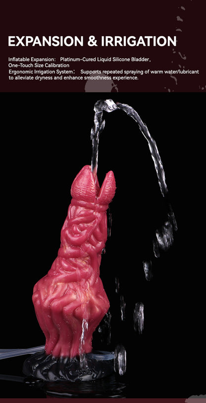 Fantasy Dildo Fork Tip – Inflatable, Squirt & Muscle Bundle Texture | SiliconeLust
