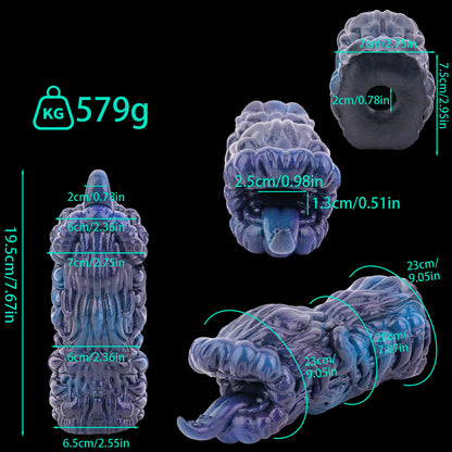 Pocket Pussy Alienmaul – Blauvioletter Platin-Silikon-Masturbator für Sci-Fi-Rollenspiele
