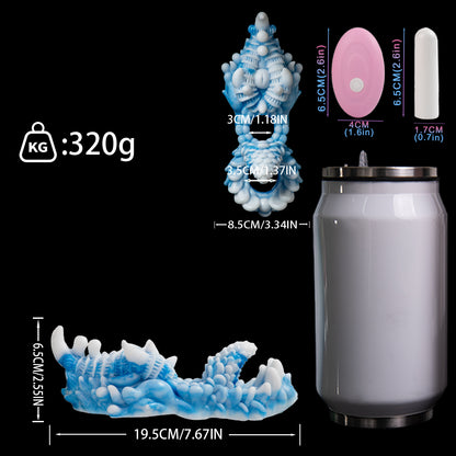 Tiefsee-Abgrund Grinding Toy – Eisblaues Platin-Silikon Sexspielzeug mit Doppelring-Funktion für Paare