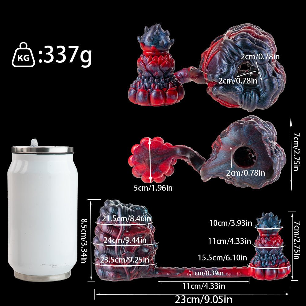 Hybrid Butt Plug & Penis-Ring: Dual-Action-Toy in scharlachrotem Farbverlauf